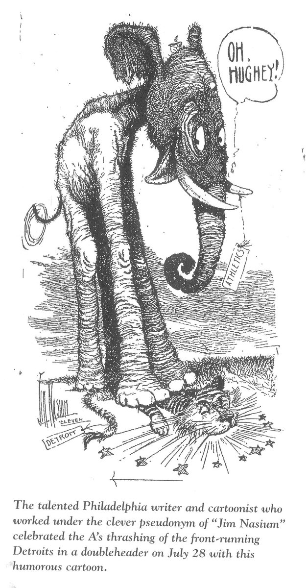 #OTD in 1911: @Tigers got thrashed by Philadelphia and lost the doubleheader but #TyCobb electrified the crowd with 2 huge catches.