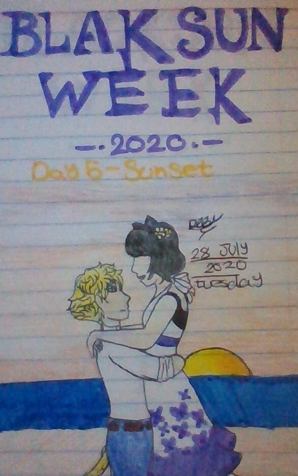 Deby_TheLazy3's tweet photo. this looked better in my head, this is supposed to be a sunset but seem’s like my colored pencil's didn’t want to cooperate with the drawing but i did my best and i hope someone likes it!
Blacksun week 2020, day 5-Sunset
#BlacksunWeek2020 #blacksunweek https://t.co/SCjXuoxsMk