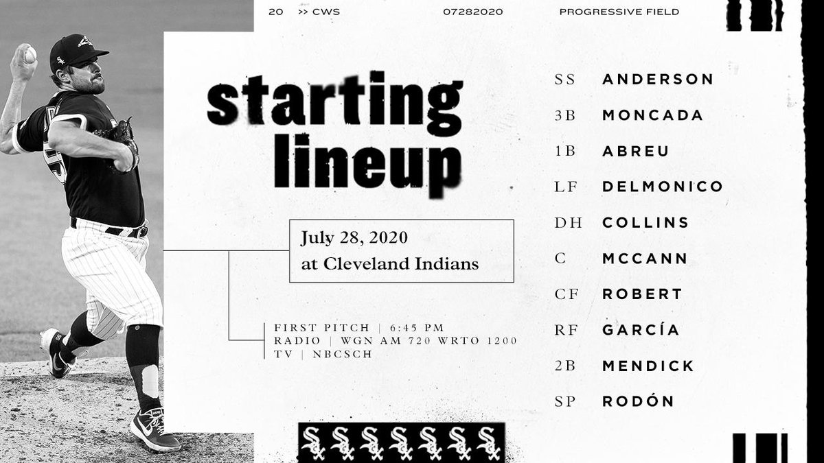 whitesox's tweet photo. .@Carlos_Rodon55 is on the bump for Game 2 in Cleveland.

⏰: 6:45 p.m.
📺: @NBCSChicago 
📻: @WGNRadio https://t.co/tAXRkGttOl