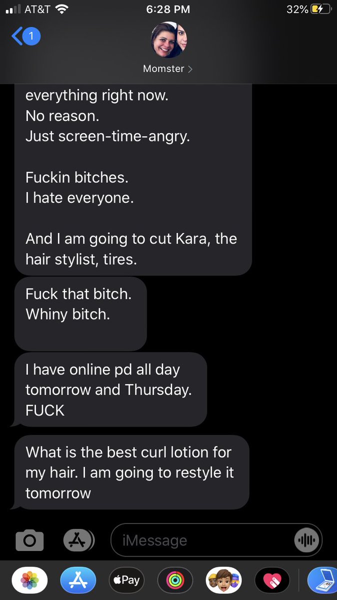 My mom got a haircut today and also has to do an online professional development course this week