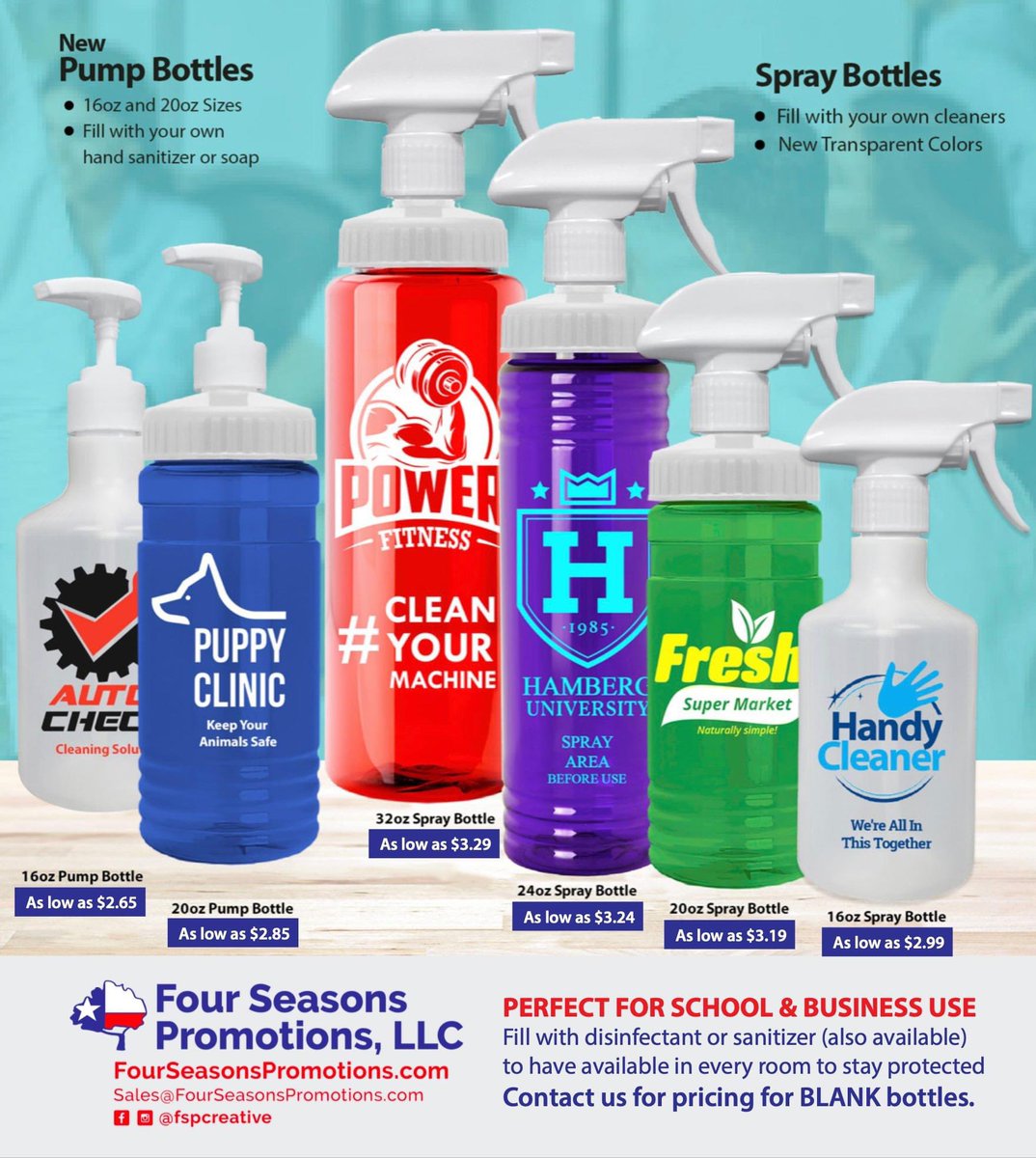 fspcreative's tweet photo. Please let us know how we can help to keep everyone safe. We have lots of products that can help to #StoptheSpread. Available in large and small quantities. https://t.co/HVuJcOHNX9