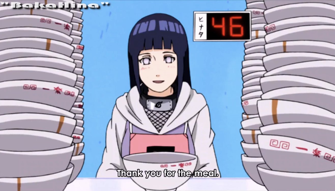 When did Hinata eats 46 bowls of ramen?