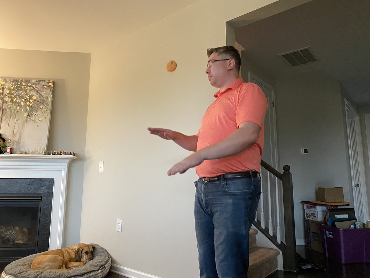 Mrs_Lockhart1's tweet photo. Now Dad has gotten in on the fun! He juggled three, then learned to Flow, and is playing catch with Evelyn. https://t.co/NE4gj9T25f