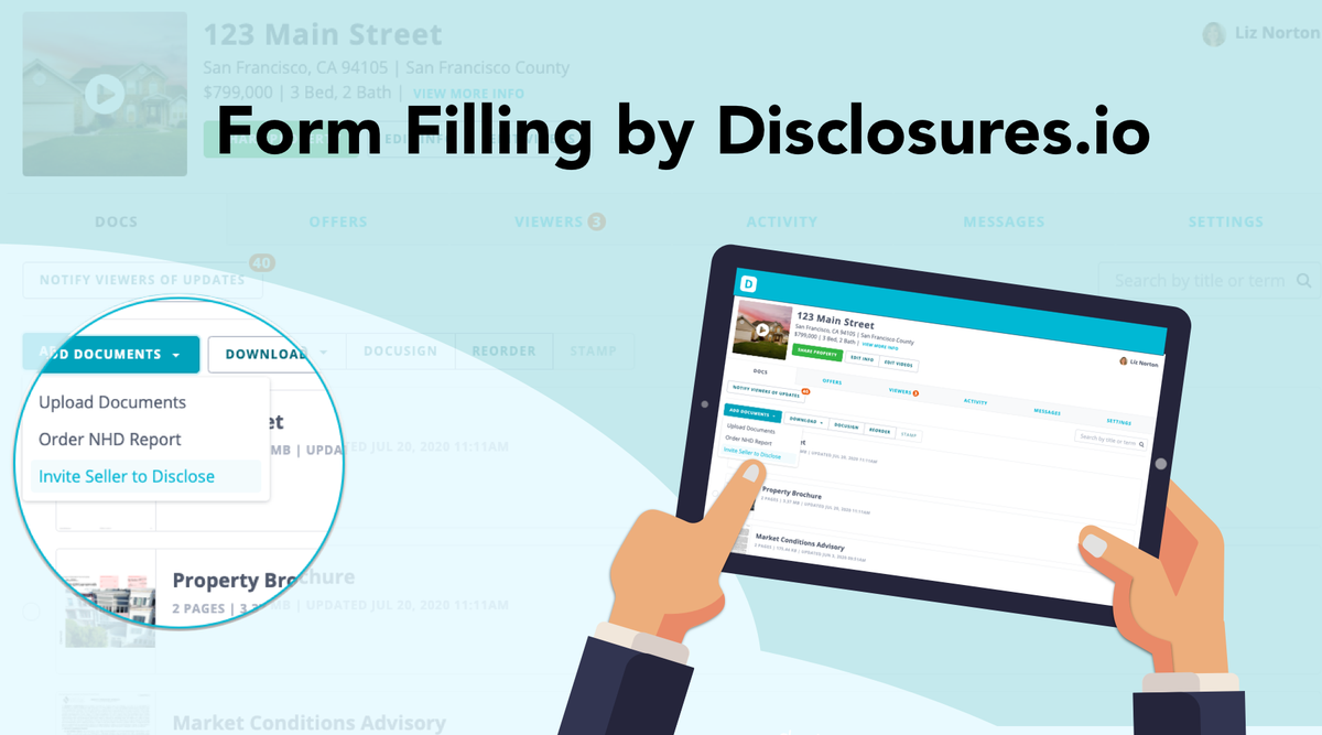 disclosuresio's tweet photo. ATTN: Form Filling is here! 
With the new Form Filling feature listing agents can send seller disclosures from their property package. The new functionality made possible by the perfect-fit partnership with 
@Sellers_Shield. #SellersShield #Disclosuresio
https://t.co/hHkReen7lA https://t.co/2SCIzQqDFJ