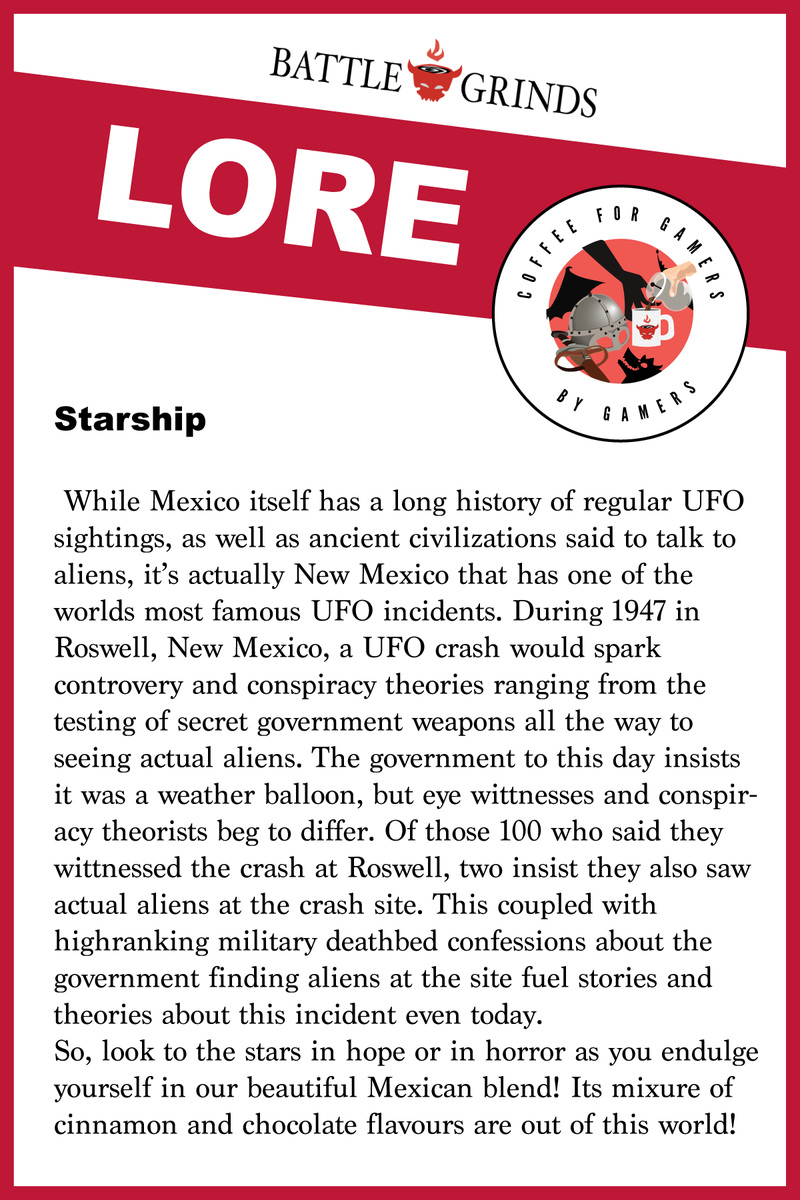 BattleGrindsCC's tweet photo. STARSHIP HAS LAUNCHED! try our newest mexican blend today! You’ll see stars 🤩 https://t.co/8UvFHmaOxb https://t.co/0x3uqrQl6p