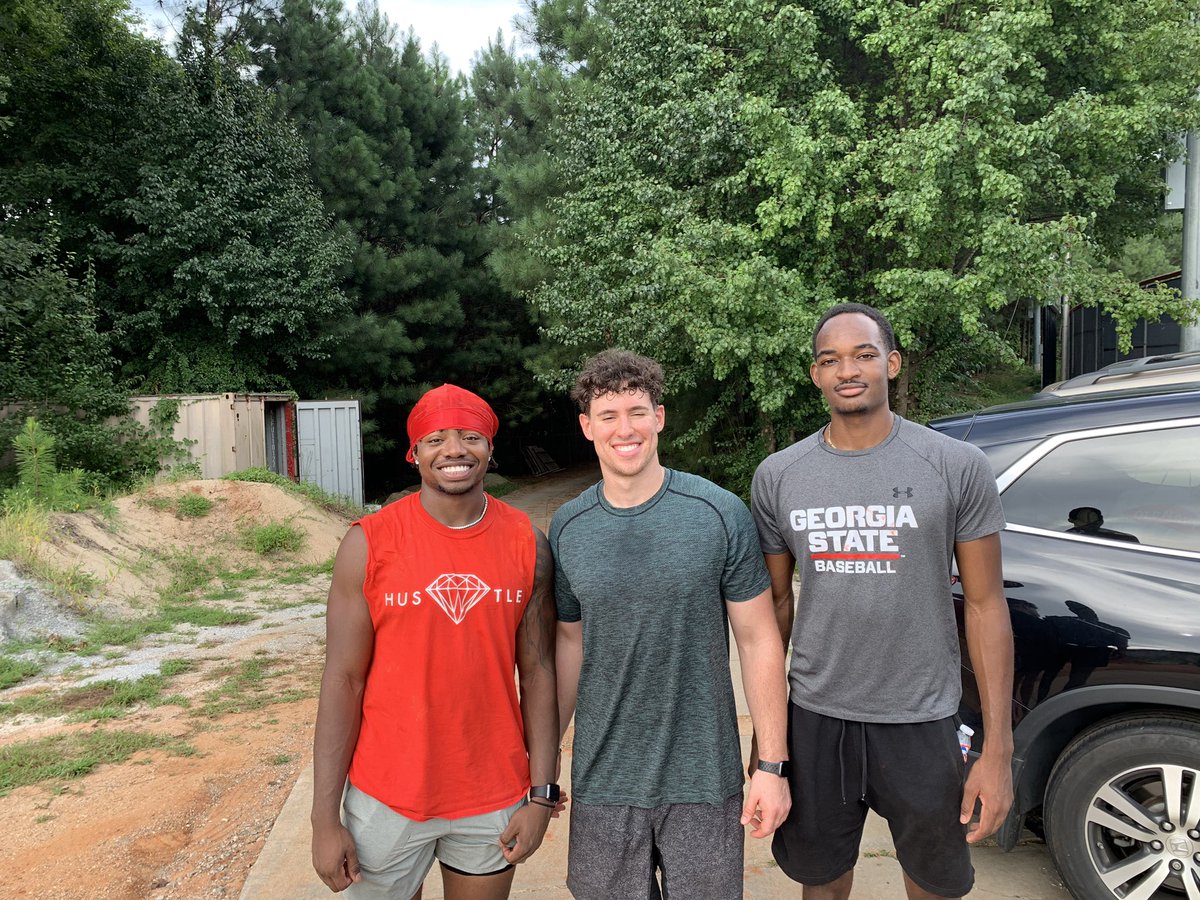 SpringsBoysGA's tweet photo. Great to see former Spartans &amp; current college players @Smithj44_ (Georgia State) @ty22baseball (Lake Sumter State College) and Justin Reid (Belmont Abbey) today...all 3 working hard for 2021!
#wecrush @NSpringsAD @hansonmscott https://t.co/AGe0yJArHR