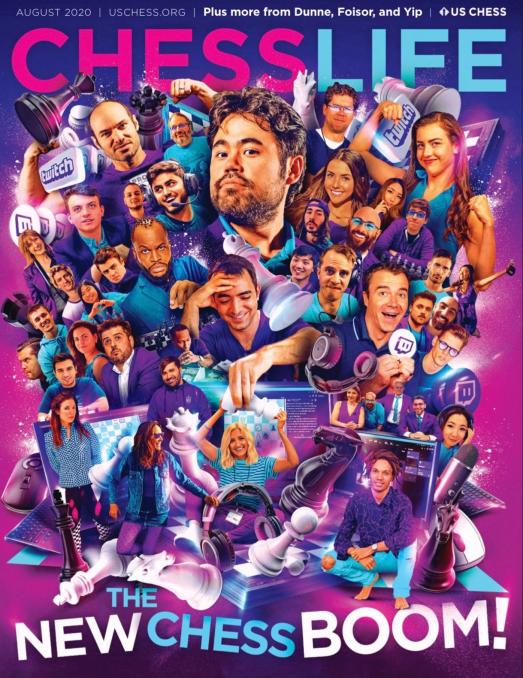 GMHikaru's tweet photo. This @USChess ChessLife cover is amazing. It's like Where's Waldo @xqc @fuslie @hutchinson @Voyboy @xChocoBars @LudwigAhgren @Sliker @MoistCr1TiKaL @BoxBox @Erobb221 @Yassuo @NateHillTV @nymnion @Forsen @Swiftor @Papaplatte Is this your first Chess Magazine Cover? #growthegame https://t.co/IeTefjb2Yy