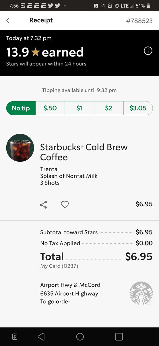 MitchLoome's tweet photo. @Starbucks When ordering off the app for the first time I accidently added 3 shots of nothing when trying to add milk to my drink. I was charged $2 extra for the same drink, is there any chance I can get the funds added back to my card? https://t.co/kbu64ODiNg