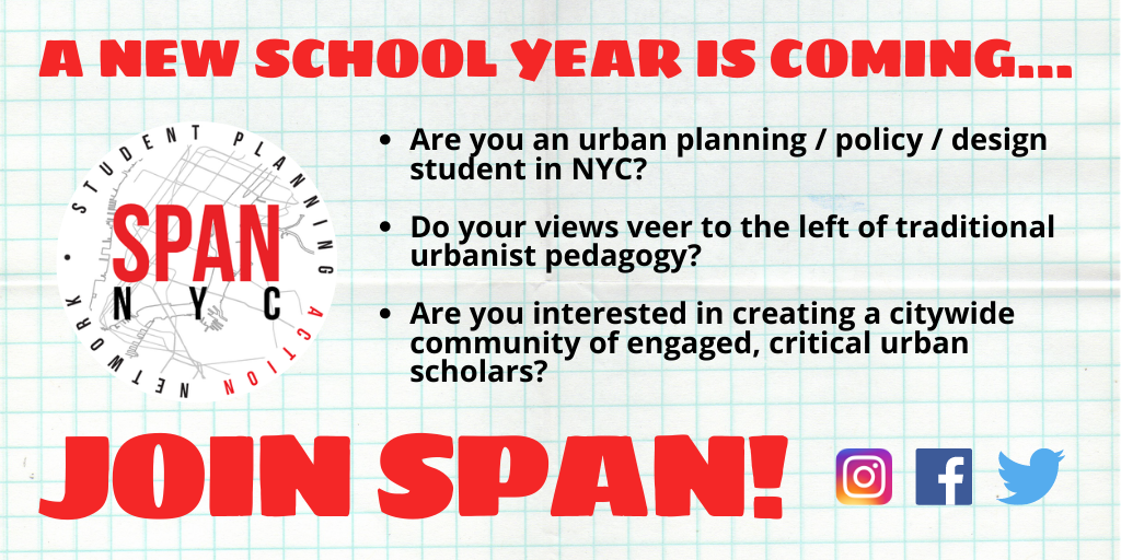 We’re looking for point people at each of the city’s urban planning/policy/design programs to grow the network! 

If interested, get in touch + help us spread the word! <a href="/UPP_Hunter/">Hunter Urban Policy & Planning</a> <a href="/PrattGCPE/">Pratt GCPE</a> <a href="/Urban_Parsons/">Urban@Parsons</a> <a href="/CunySLU/">CUNY School of Labor and Urban Studies</a>  <a href="/ColumbiaGSAPP/">Columbia GSAPP</a> <a href="/NYU_UDAS/">Urban Design & Architecture Society</a> <a href="/nyuUPSA/">NYU UPSA</a> <a href="/gsapp_planning/">Columbia GSAPP UP</a> <a href="/AdaptAsla/">ASLA ADAPT</a>