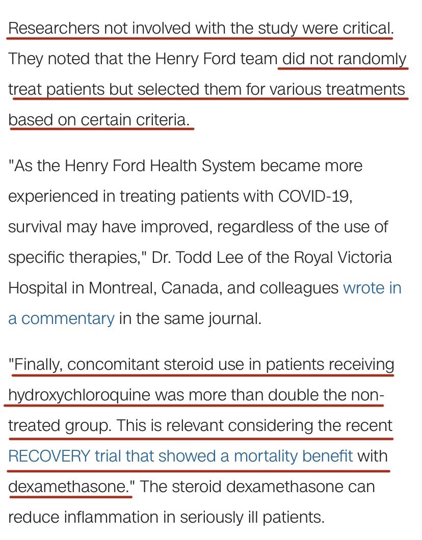 But there are still some pushing HCQ. And studies still coming out showing it has “benefits.” But again, lots of these studies are “bad science” because of conflicts of interest, poor study design, or misinterpreted conclusions.