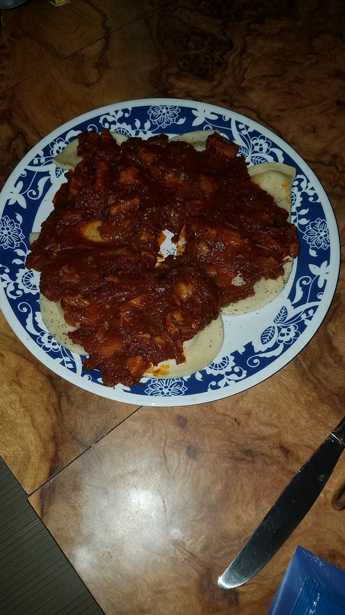 Eriphram's tweet photo. An attempt at the pierogi hungarian goulash from D23! https://t.co/mrAUOITzlc