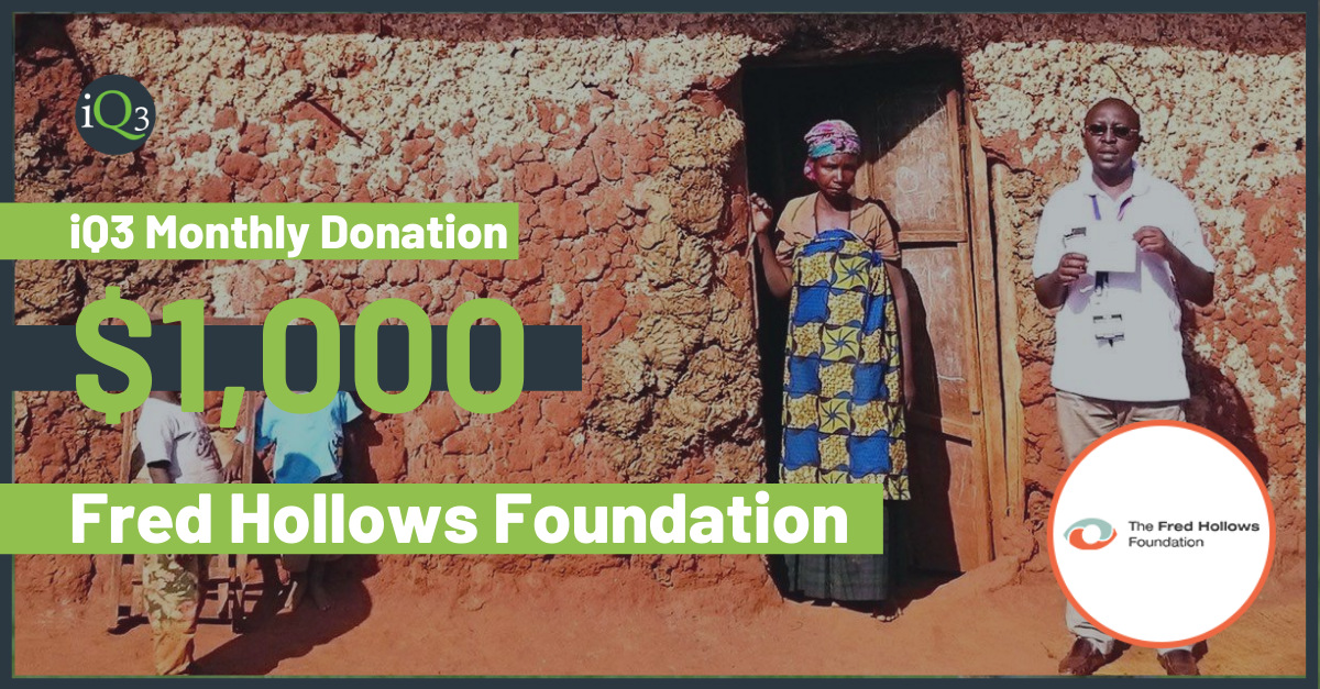 iQ3Cloud's tweet photo. Congratulations to last month's Employee of the Month, Matthew Purcell! Matt nominated Fred Hollows Foundation for iQ3's monthly donation #cloud #iq3cloud #donation #charity https://t.co/5ItAokh4OM