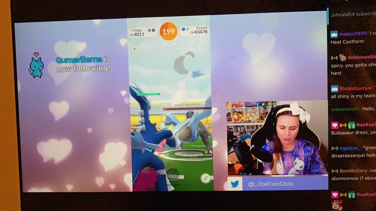 TheRedPheonix25's tweet image. Watching @_ZoeTwoDots on twitch while she’s raiding with @KaitoNolan #beststream #PokemonGO #twitch