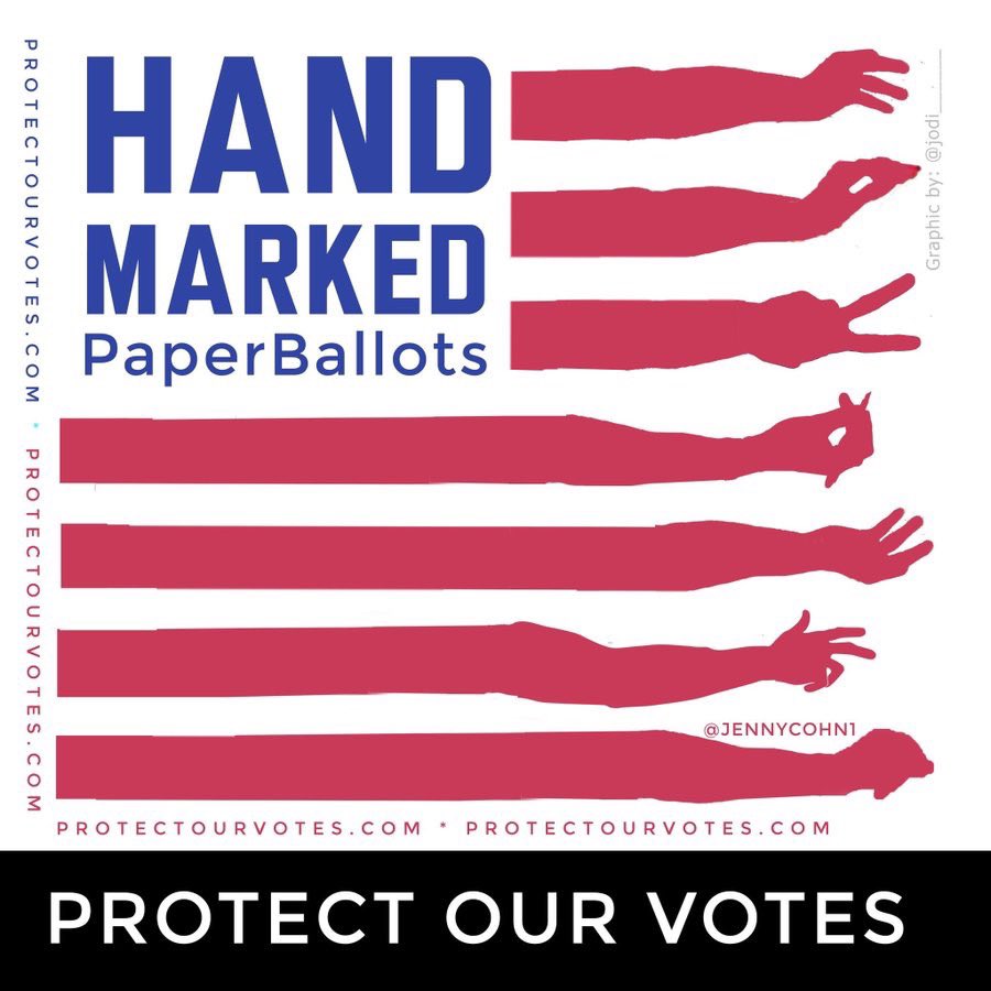 If you vote in person, request to vote with a ball point pen, ie, a  #HandMarkedPaperBallot (HMPB) rather than a touchscreen, as most experts agree that HMPBs are more reliable and secure. (Voters w/ disabilities who are unable to hand mark are an exception to this advice.) 3/