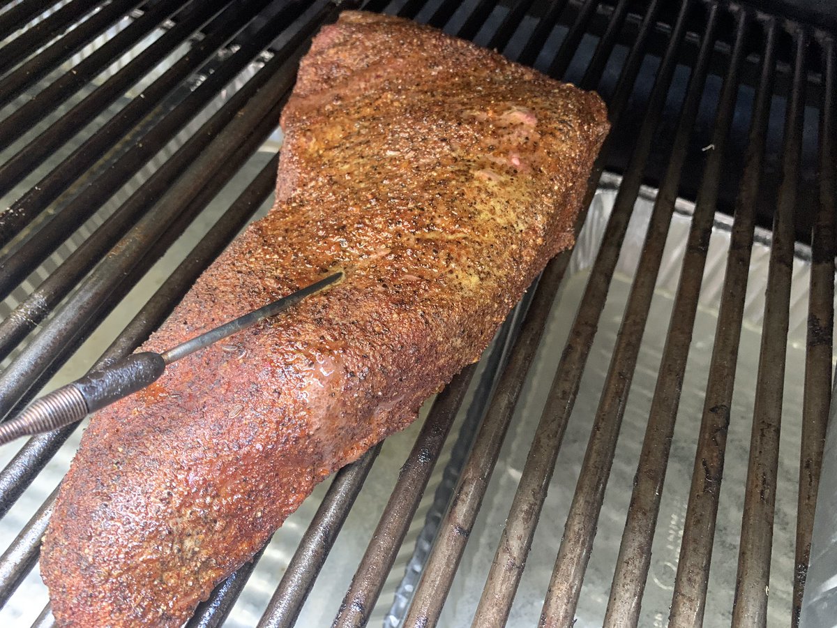 SweetCleaverBBQ's tweet photo. Reverse sear #TriTip on the @OutlawBBQSmoker Patio. Smoked until 110, seared to +/- 135. Seared w/ @GrillGrate  on my @WeberGrills kettle. Seasoned w/ #TheJudgeHot &amp; #ThePunisher. #AOBBQ #BBQ https://t.co/o5eeZmwzEi https://t.co/YKrhXHhY9q https://t.co/4ED2wXdyLN