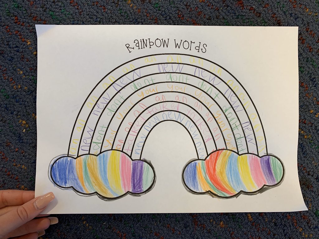 RAINBOW WORDS • A fun way to do morning spelling or high frequency words! I love doing these on casual days on stage 1! #teachersofinstagram #primaryteacher #acuedu_p
