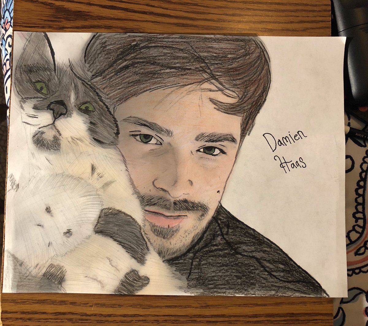 boohooclo's tweet photo. Damien and one of his girls Zelda💗 Y’all don’t know how much I dislike drawing animals bc the fur kills me💀{ @DamienHaas } https://t.co/5pkQ4dy1xS