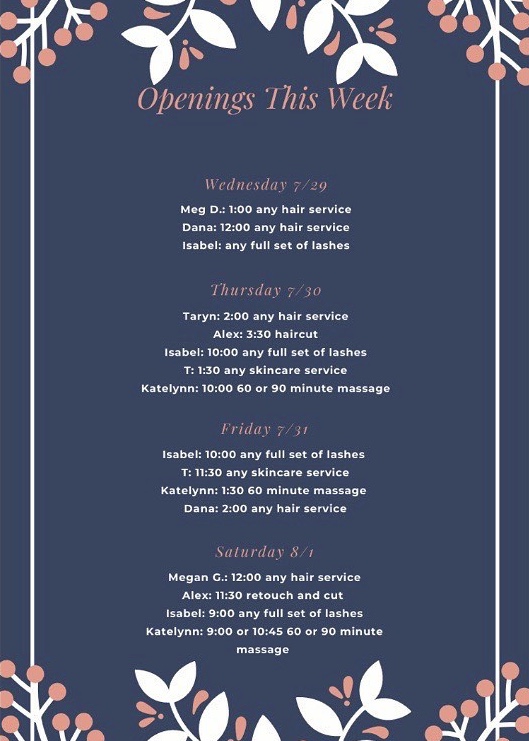 indigospalowell's tweet photo. We have a few select openings this week! 
DM or call for an appointment 978-677-6580. https://t.co/2O5yHMrowU