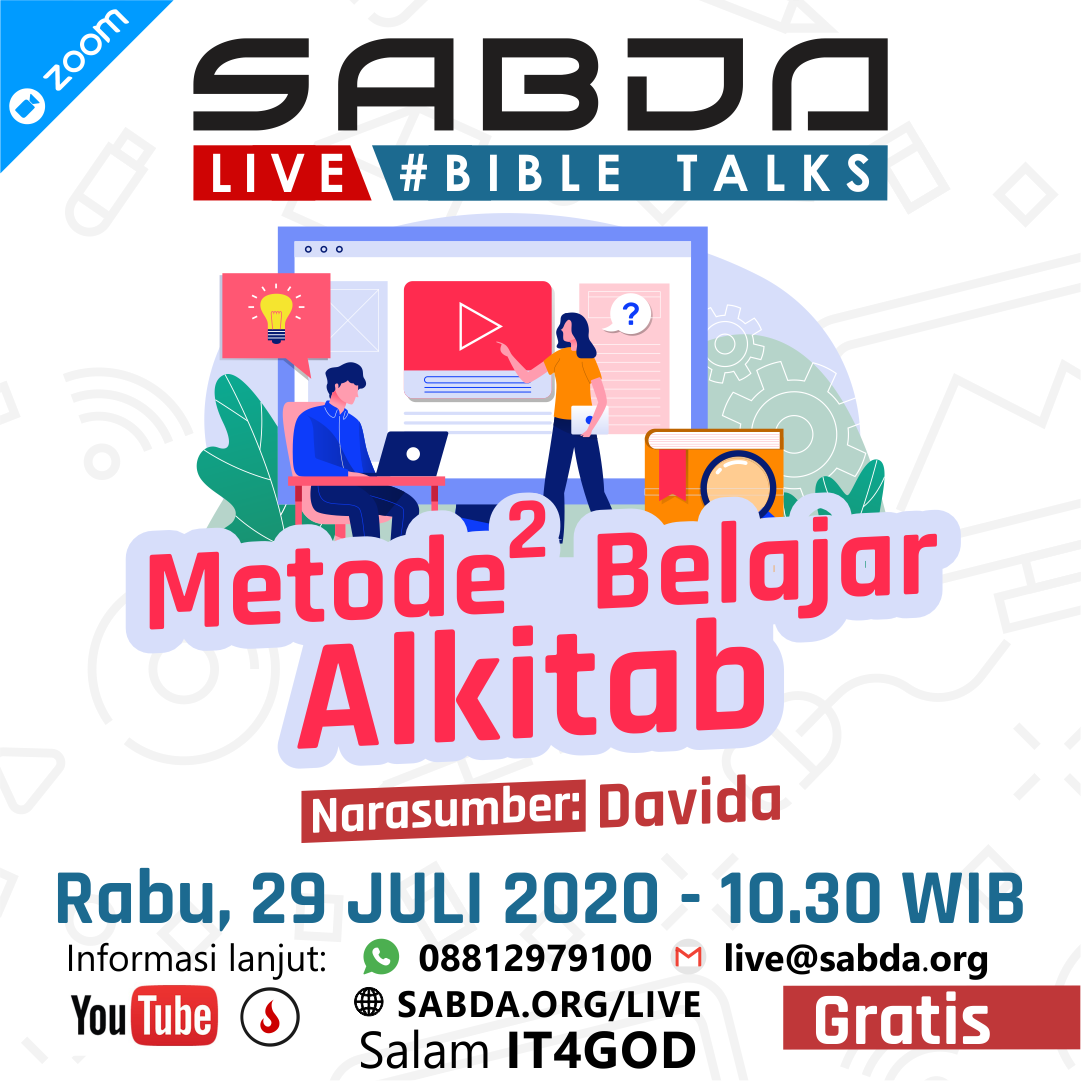 sabda_ylsa's tweet photo. Mengapa belajar Alkitab dapat dilakukan dgn berbagai metode? Metode apa yg cocok untuk Anda? Yuk pelajari garis besar macam-macam metode belajar Alkitab, ikutilah SABDA Live #Bible Talks berjudul "Metode-Metode Studi Alkitab"! Salam IT4God!
#SABDALive #Bibletalks #studiAlkitab https://t.co/rNcS1imBB6