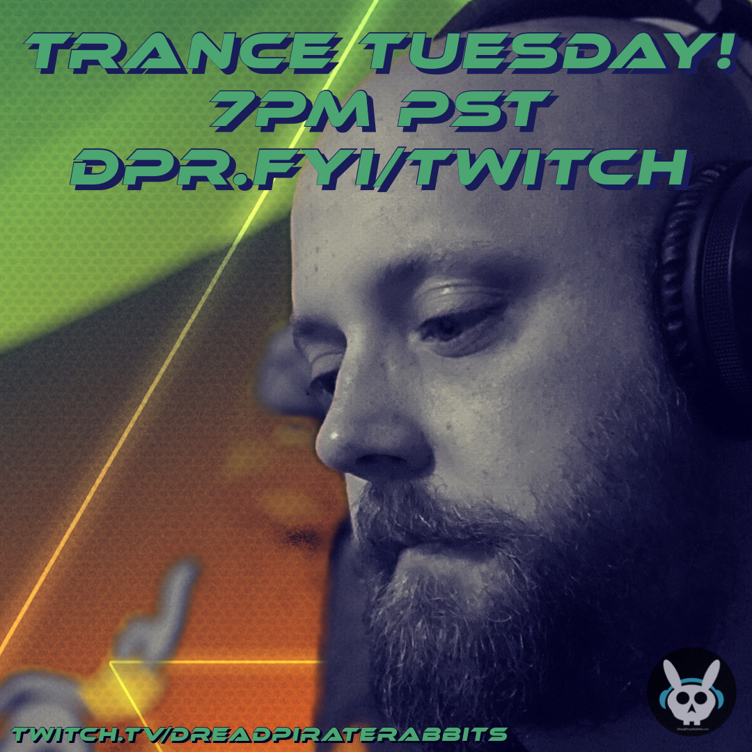 DJPirateRabbits's tweet photo. #Teance Tuesday in just about 30 min. Come hang out and listen to some good tunes while I DJ some trance music on #twitch at https://t.co/07fnwWY3u1
#twitchdj https://t.co/Gr05vsf1Tg