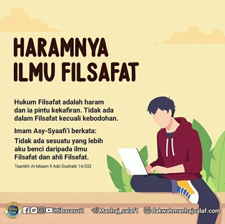 Ini pandagan teman2 salafi/wahabi ttg kalam atau falsafah, dan menggunakan Imam Syafii sbg dalil.

Kalau mereka ndak suka kalam atau falsafah, lalu mengharamkannya, ya ndak apa2. Itu hak mereka. Tetapi kalam dan falsafah adalah salah satu kekayaan peradaban ilmu dlm Islam.