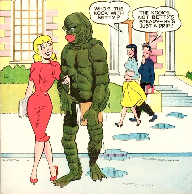@jake0149 Veronica and Betty both loved Archie; whenever they dated Reggie it was to make Archie jealous. All the guys in Riverdale were pretty awful really. All the guys except the creature from the Black Lagoon. 