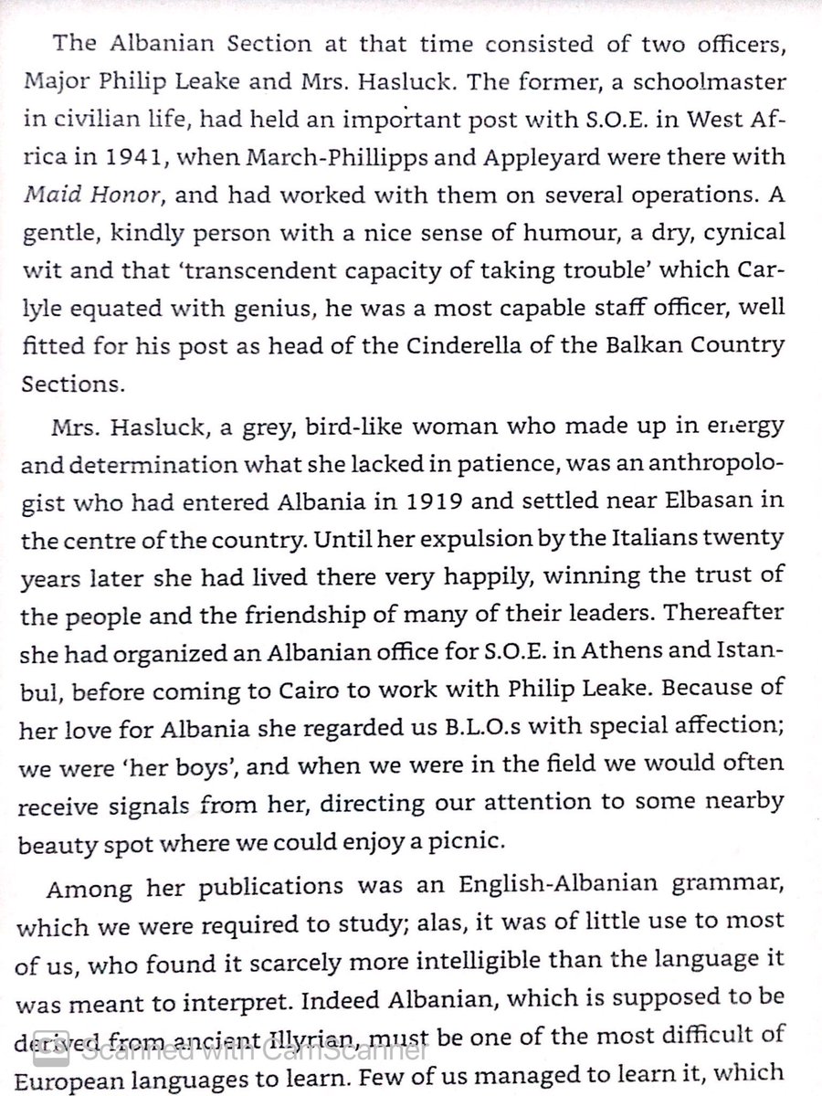 Britain’s Albanian section was headed by an SOE veteran from West Africa & an anthropologist who had lived in Albania 20 years, falling in love with the country & writing an English-Albanian grammar.