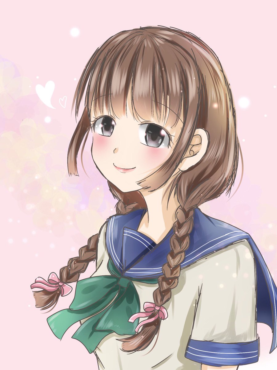 三つ編みの似合う女の子 絵描きさんと繋がりたい イラスト好きな人 ひまわりちゃん 現在お絵描きゆっくりめ のイラスト