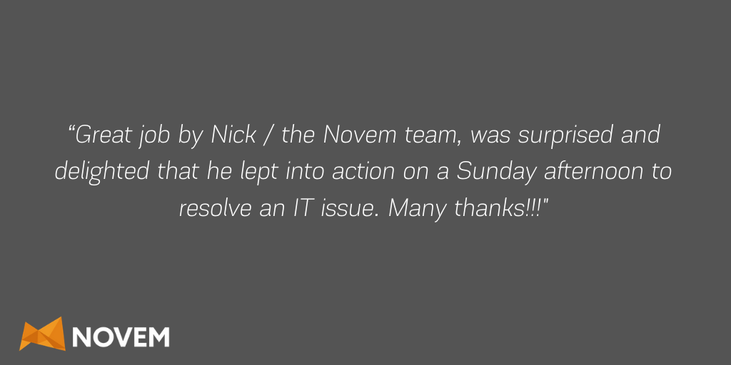NovemIT's tweet photo. Whenever you need IT assistance, we will be there! #NovemITFeedback https://t.co/lxsrhgknr7