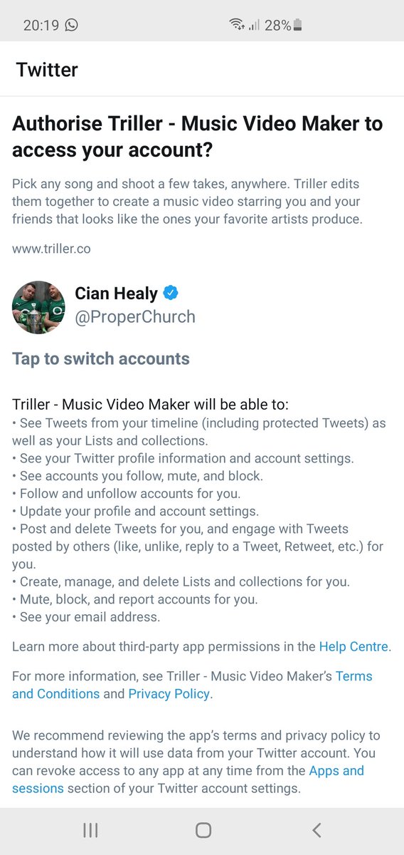 Hey @triller can you explain these permissions? Bit much.... π€ https://t.co/9TpkB2zpcK