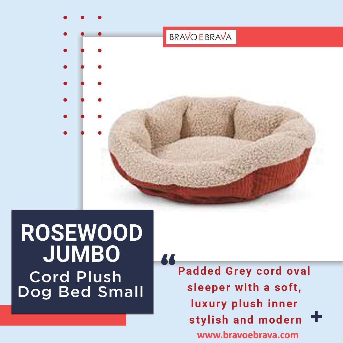 rosewood jumbo cord dog bed