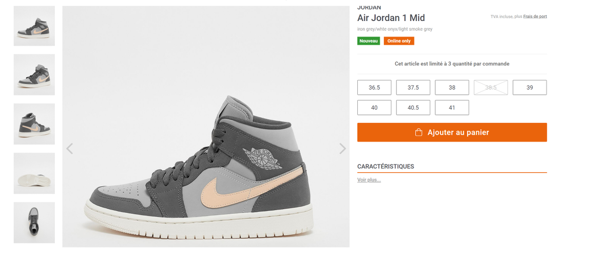 air jordan 1 mid iron grey white onyx light smoke grey