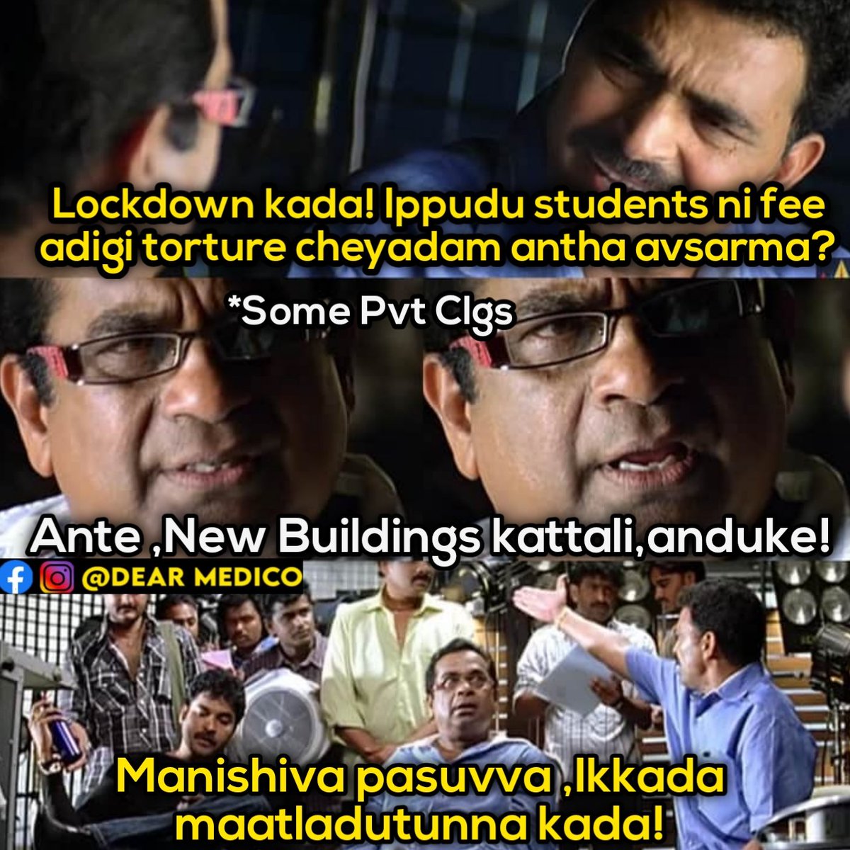 Dear__Medico's tweet photo. #saynotofees 
@PawanKalyan 
@ncbn
@ysjagan 
@KTRTRS 
@TeenmarM 
@bandisanjay_bjp https://t.co/F2b5yjSj7y