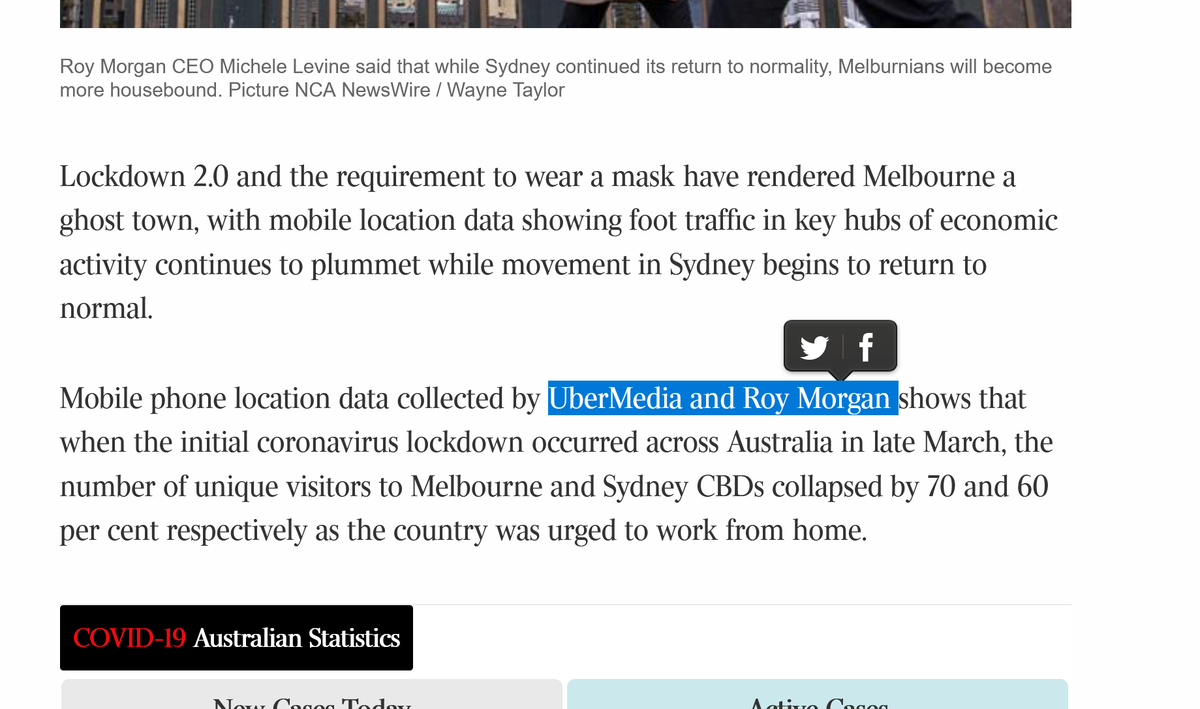 Any idea how this mobile phone data was collected? What's UberMedia? The methodology isn't mentioned in the article..... @roymorganonline
