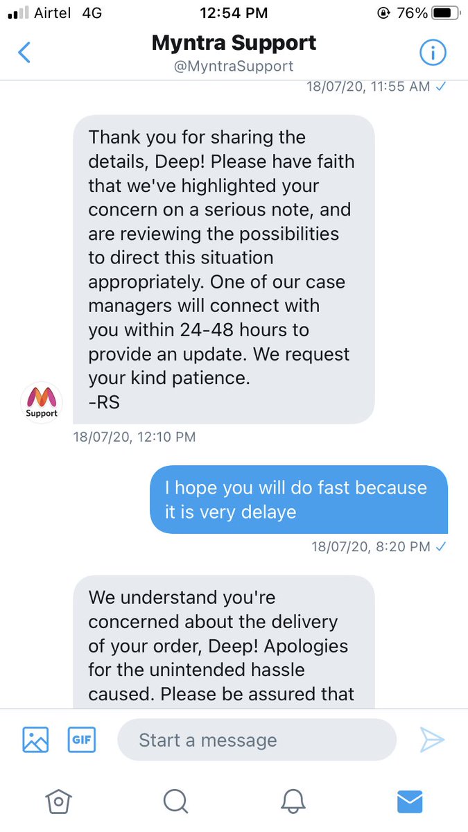 Deeepgp's tweet photo. I hve been calling a Myntra for last 2 month in response to which everyone has to wait for 24-48 hr nd so far I hve not received any updates yet. I hve not received my order or not cancel the order not even give refund so today m going to file a policecase @myntra @MyntraSupport https://t.co/6RqWyLkQCk