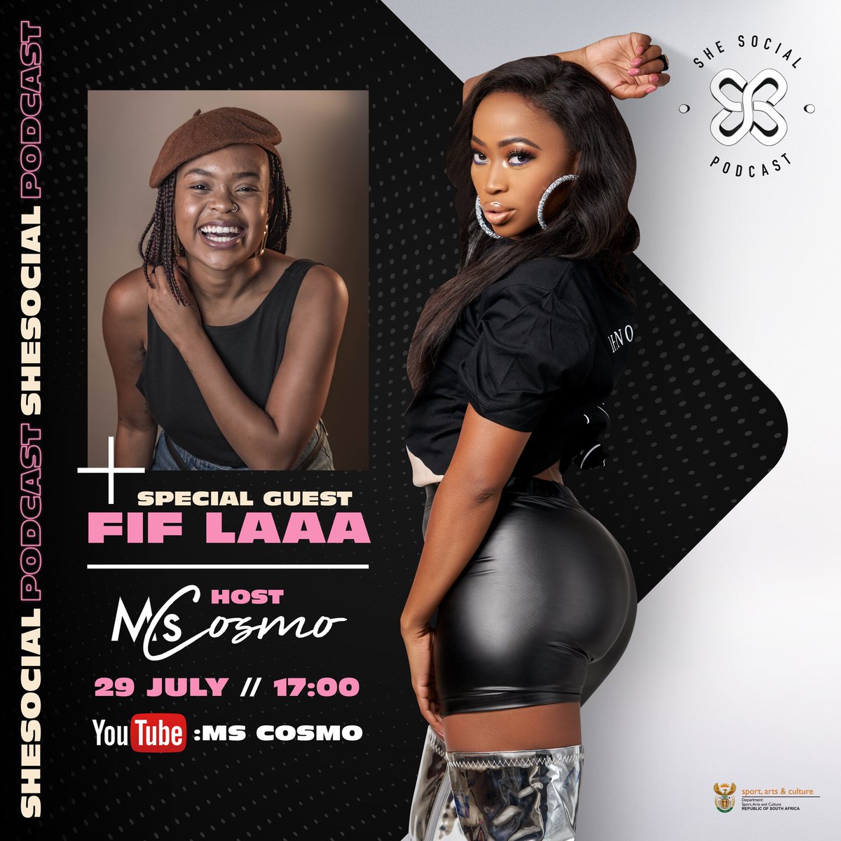 SHESocial_SA's tweet photo. Women Crush Wednesday comes in the form of song of the year power vocalist @Rethabile_rsa  and eccentric hip hop DJ @Fif_laaa 😆

Ready to hear their stories? Join us at 17:00 today on @MsCosmoSA’s YouTube channel ⏰ https://t.co/CWxQEoJcKV 💫 https://t.co/gpyO2BKue1