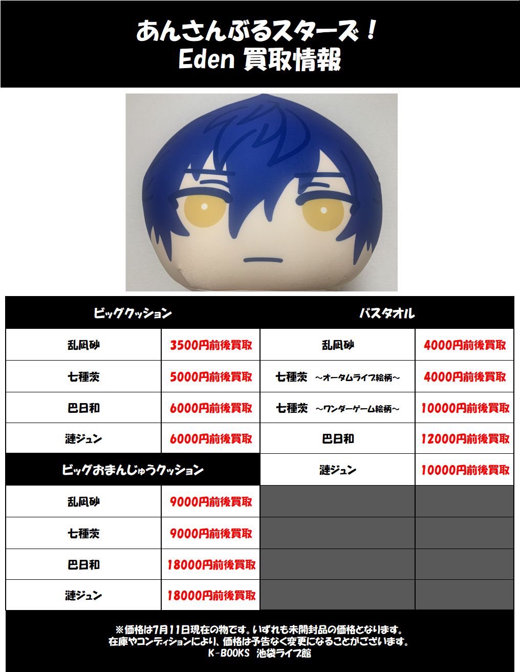 バラ売り可能⭕️ 漣ジュン あんスタ おまんじゅう Amazon.co.jp: 受注限定 あんスタ 漣ジュン めっちゃビッグ お