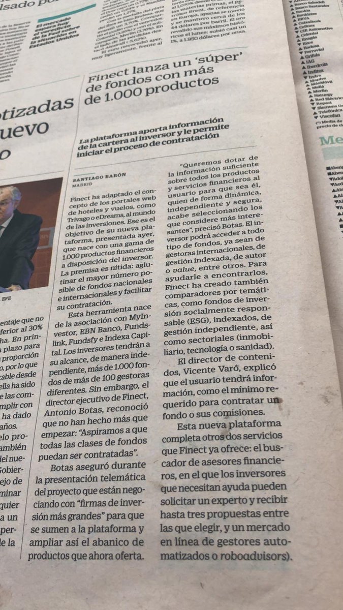 VicenteVaro's tweet image. Mola ver nuestra plataforma @finect para iniciar la contratación de fondos en medios, por ejemplo, aquí  ⁦⁦@CincoDiascom⁩ 👏🏼👏🏼👏🏼