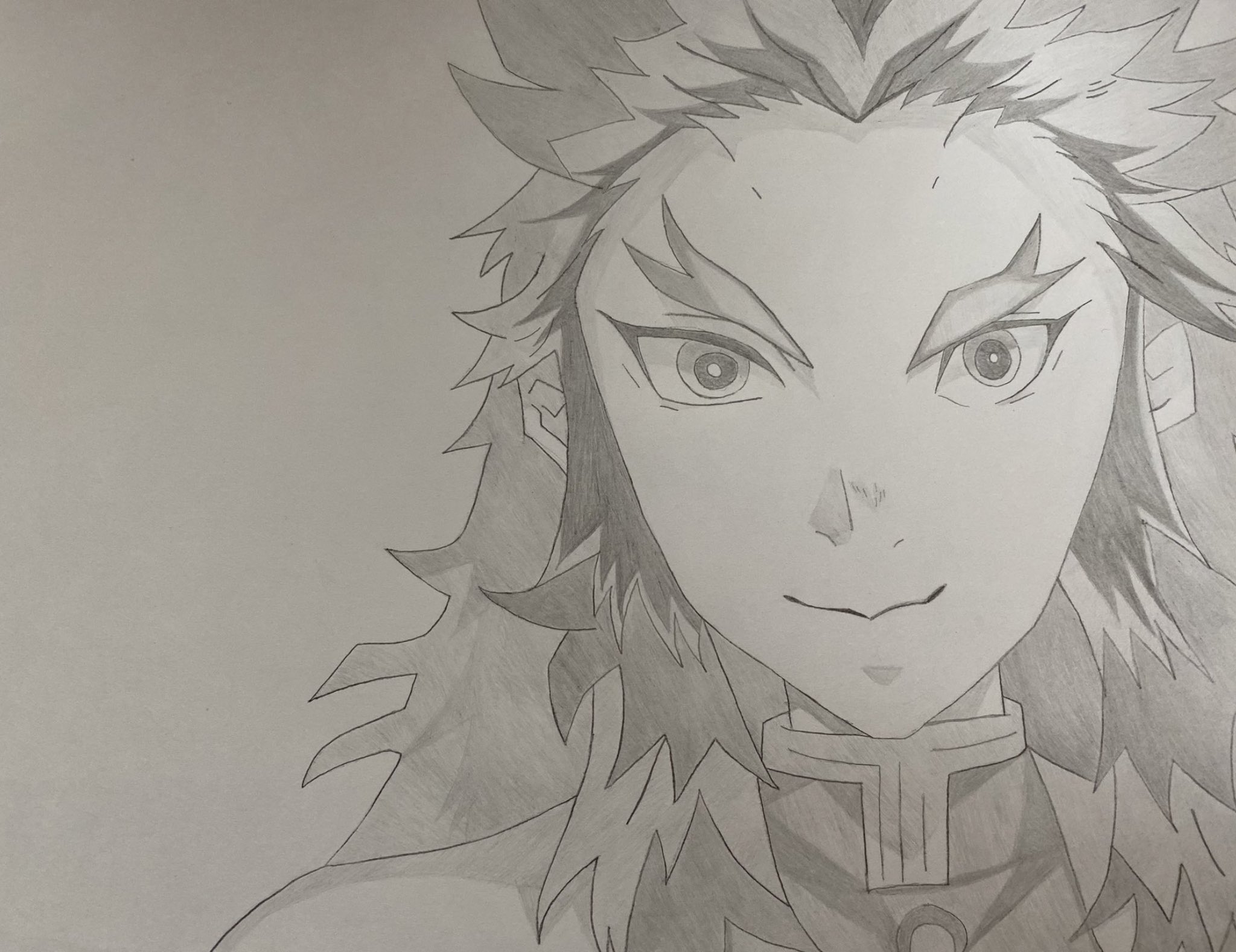 煉獄さん 修行中 鬼滅の刃イラスト 煉獄杏寿郎 鬼滅の刃 模写 シャーペン シャーペン一本で描きました 物凄く時間掛かりましたe T Co Cg6hncwrca Twitter