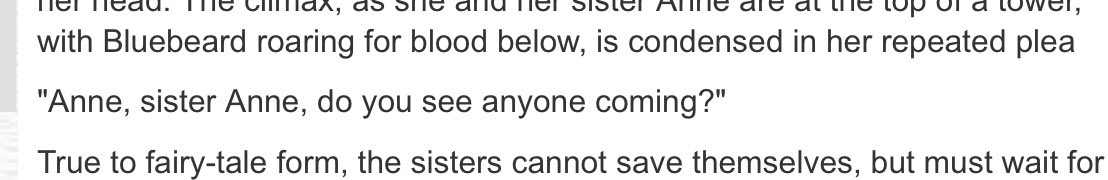 Fatima has two other sisters, but in the fairytale, one sister was mentioned, Anne.Of course, there are other versions. The wife was called Judith, Boulotte, and Jeanne de Lespoisse, etc.