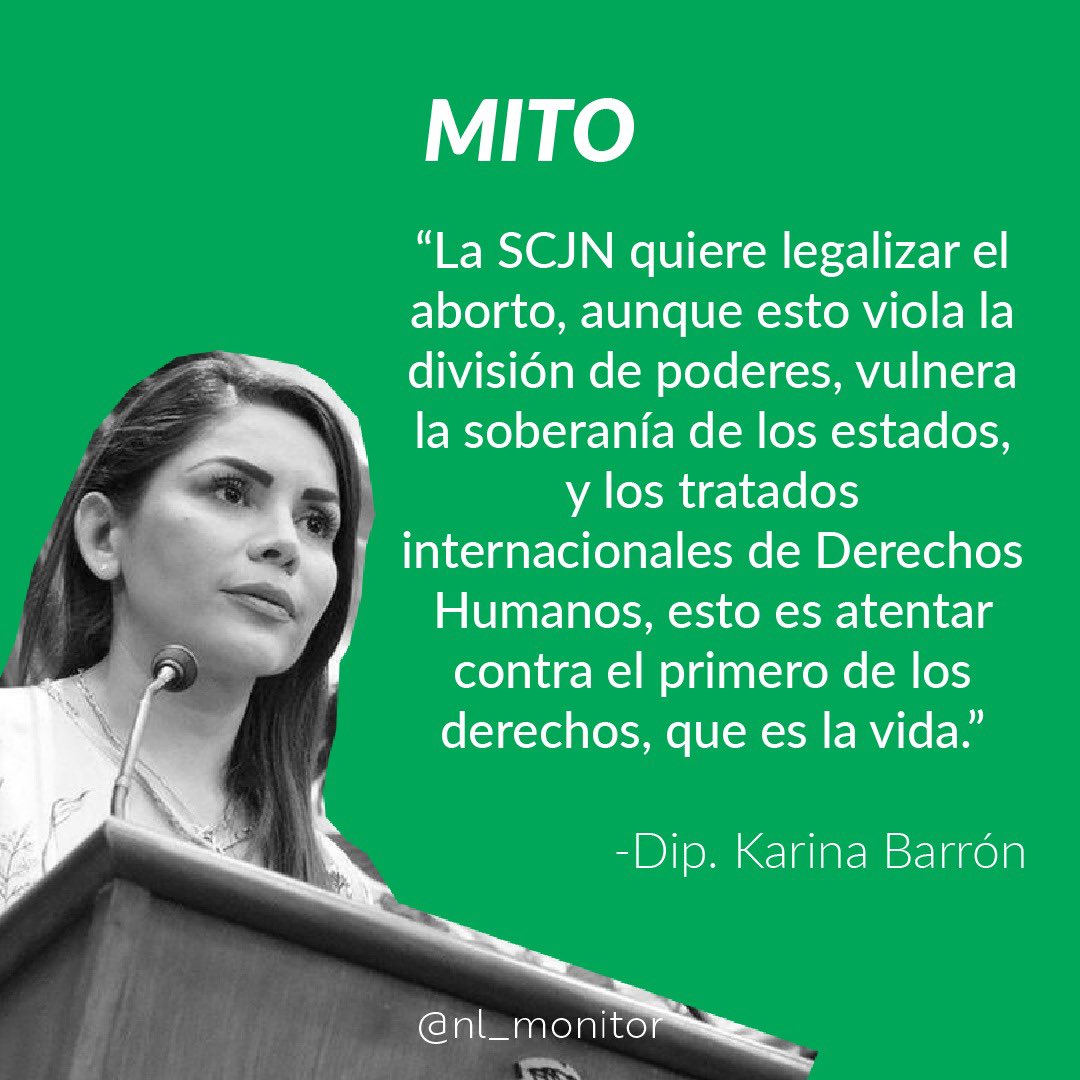nl_monitor's tweet photo. Por su parte @SoyKarinaBarron ha posicionado firmemente su postura en contra de los derechos de las mujeres en el estado, aquí desmentimos su declaratoria.
#CongresoNL #MonitorNL https://t.co/0eV19ot0Tj