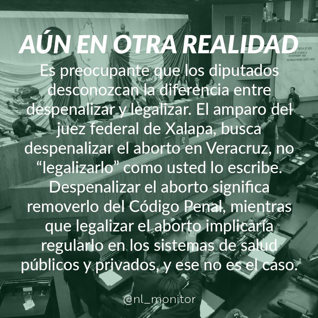 nl_monitor's tweet photo. Algo que también observamos es que algunes diputades no saben distinguir la diferencia entre despenalización y legalización, por lo que les dejamos el dato!
#CongresoNL #MonitorNL https://t.co/1tPfcf2INc