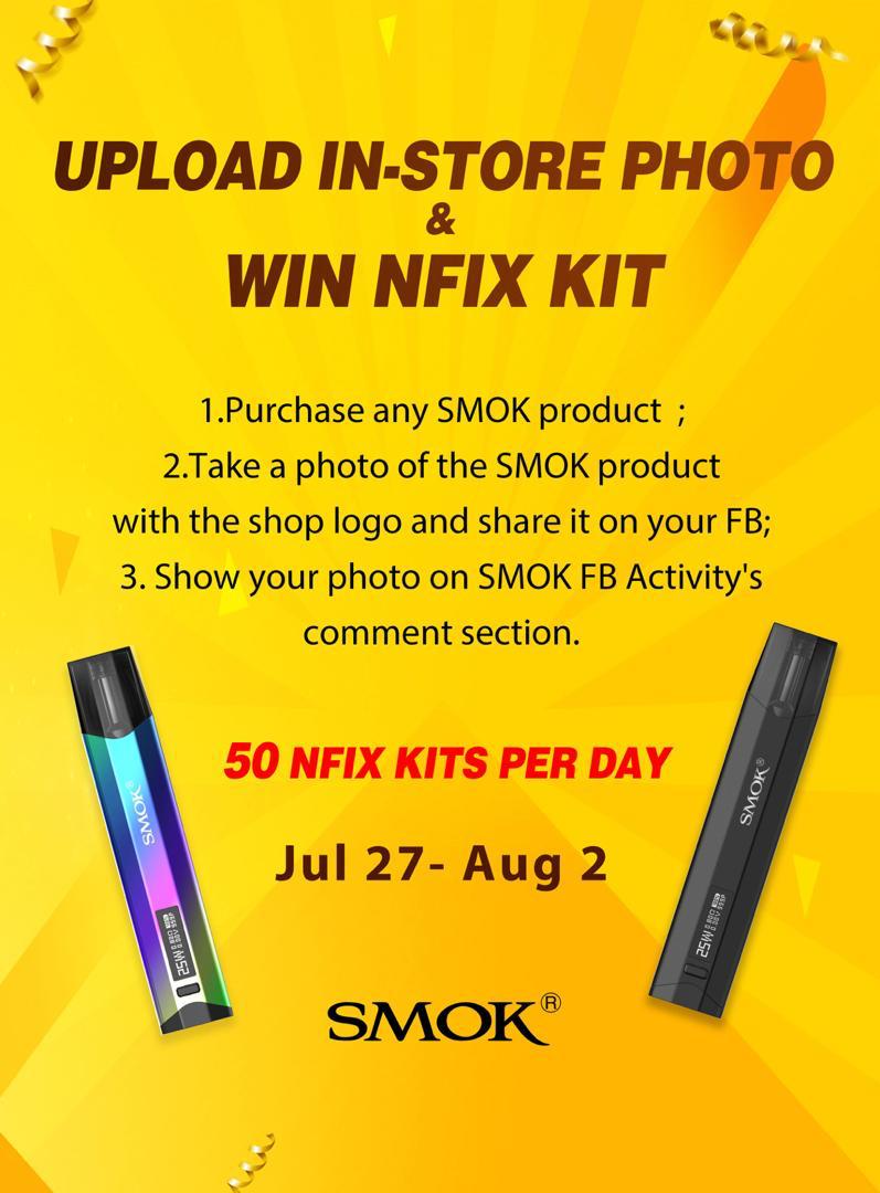 HVapeboss's tweet photo. What's up guys! SMOK Nfix giveaway masih berjalan seperti biasa! #nfix #giveaway https://t.co/1WdnvN03Jk