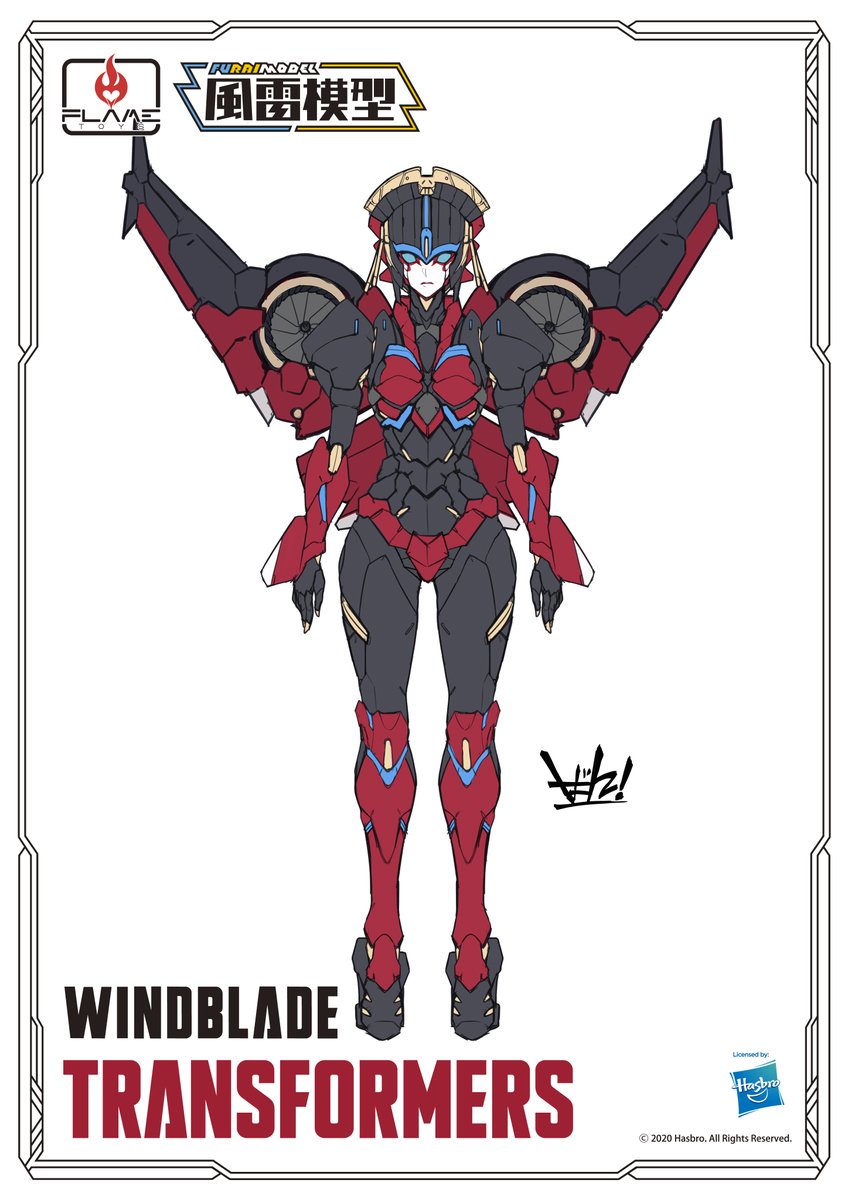 At last,the illustration of ”WINDBLADE” is completed !!!
The wings and many details have been updated. We are making the prototype now !!!
Please wait for next information !!!

#FLAMETOYS #フレイムトイズ #TRANSFORMERS #風雷模型 #FURAIMODEL