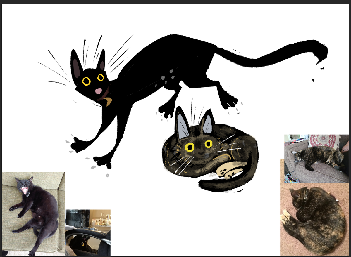 Jinx and Baghera are owned by  @8BitWhitt and Jinx bleps and Baghera is a bit shy. A stirred void