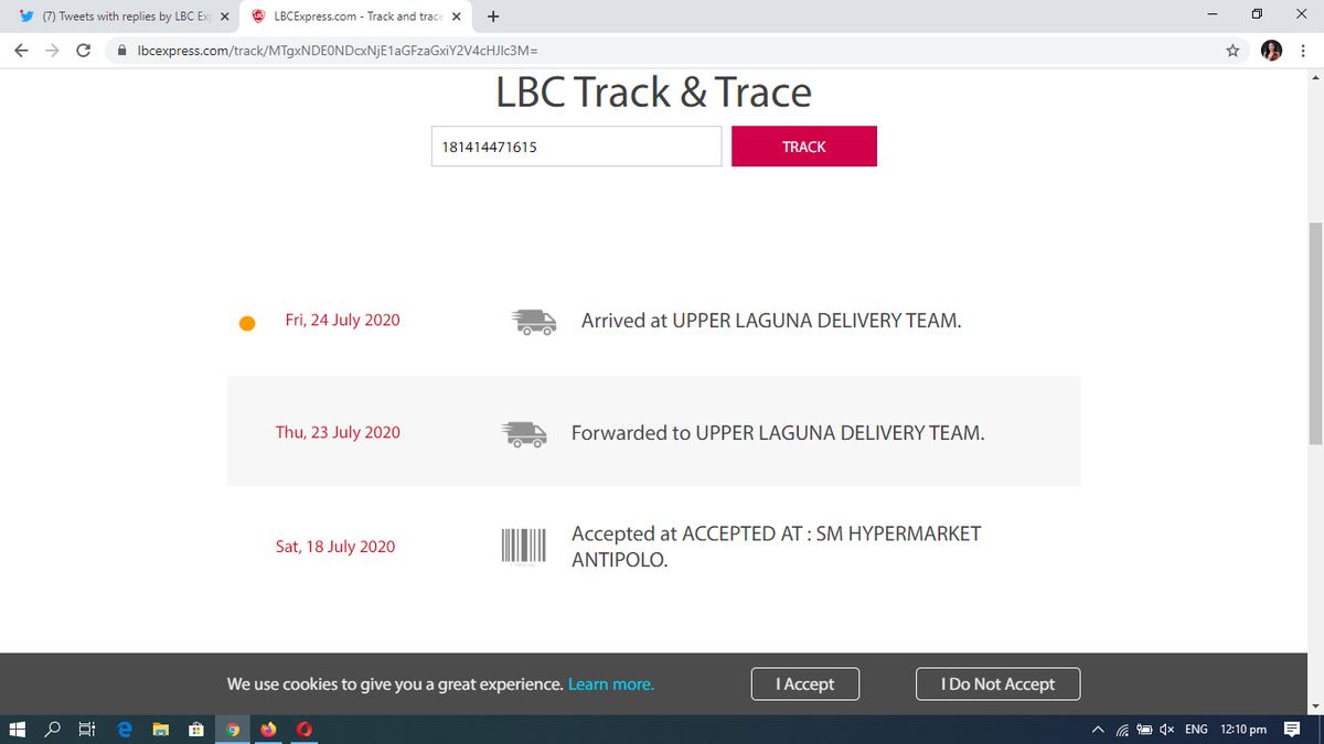 undezyrahble's tweet photo. @LBCexpress It's been 11 days already since the day of shipment and it's been 5 days since it has arrived to upper laguna delivery team. How come it is still not delivered to me yet??? https://t.co/4Hh4KwYL7m