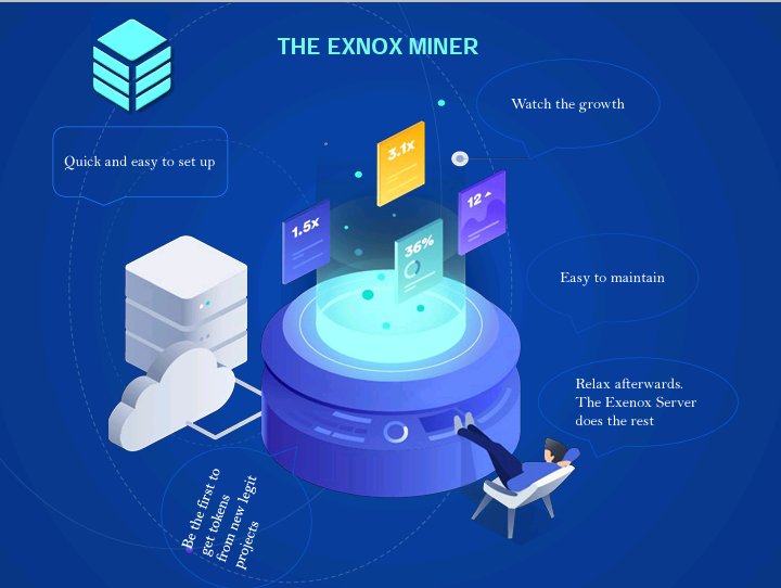 realchriswilder's tweet photo. The Exenox Mobile Miner is a simple cryptocurrency cloud mining app. The application uses the proposed Exenox Proof Of Relevance mechanism to distribute hourly allocated tokens to all active nodes. @exenoxmobile #EXNX #ExG #mobileminer #Exenoxtube https://t.co/qjTlwLtNG3