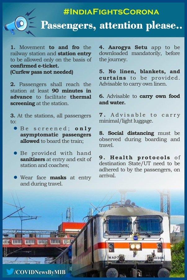 Important guidelines for passengers during train travel.