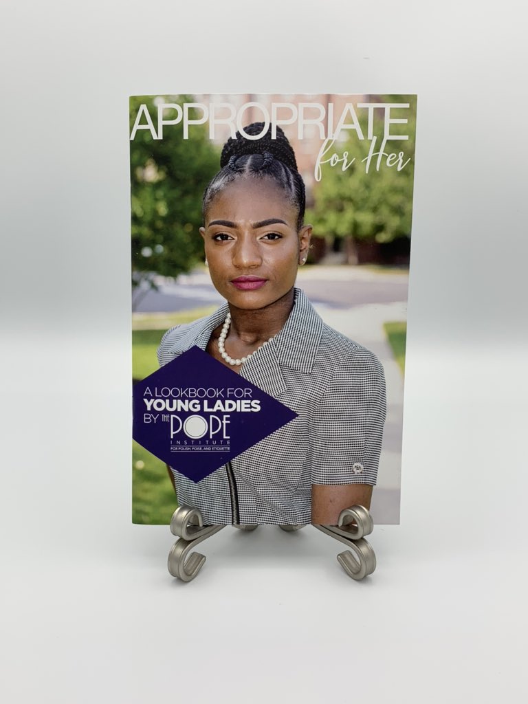 PopeInstitute's tweet image. Want to ensure you’re #alwaysAPPROPRIATE for the occasion? Then check out our Lookbook! Glossy, hardcover, 32 pgs. High quality. Covers 8 attire categories &amp;amp; a "Did You Know" section. Perfect for young ladies in HS, college, &amp;amp; new college grads. thepopeinstitute.com/pope-store/
#gotPOPE