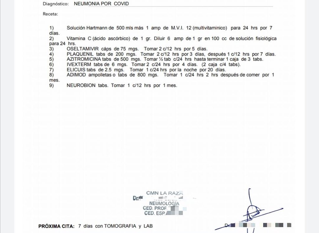 Claro qué hay tratamiento. Este es el tratamiento de conocido Neumólogo mexicano. Hidroxicloroquina, ivermectina y Azitromicina. Eluquis es igual de importante porque impide la formación de trombos que pudieran provocar una tromboembolia pulmonar.